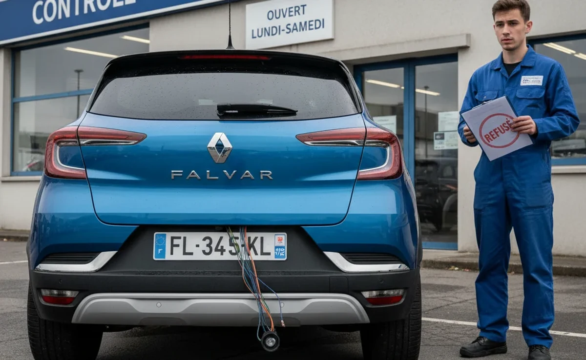 Renault Captur recalé au contrôle technique pour caméra de recul volée — emplacement vide visible à l'arrière