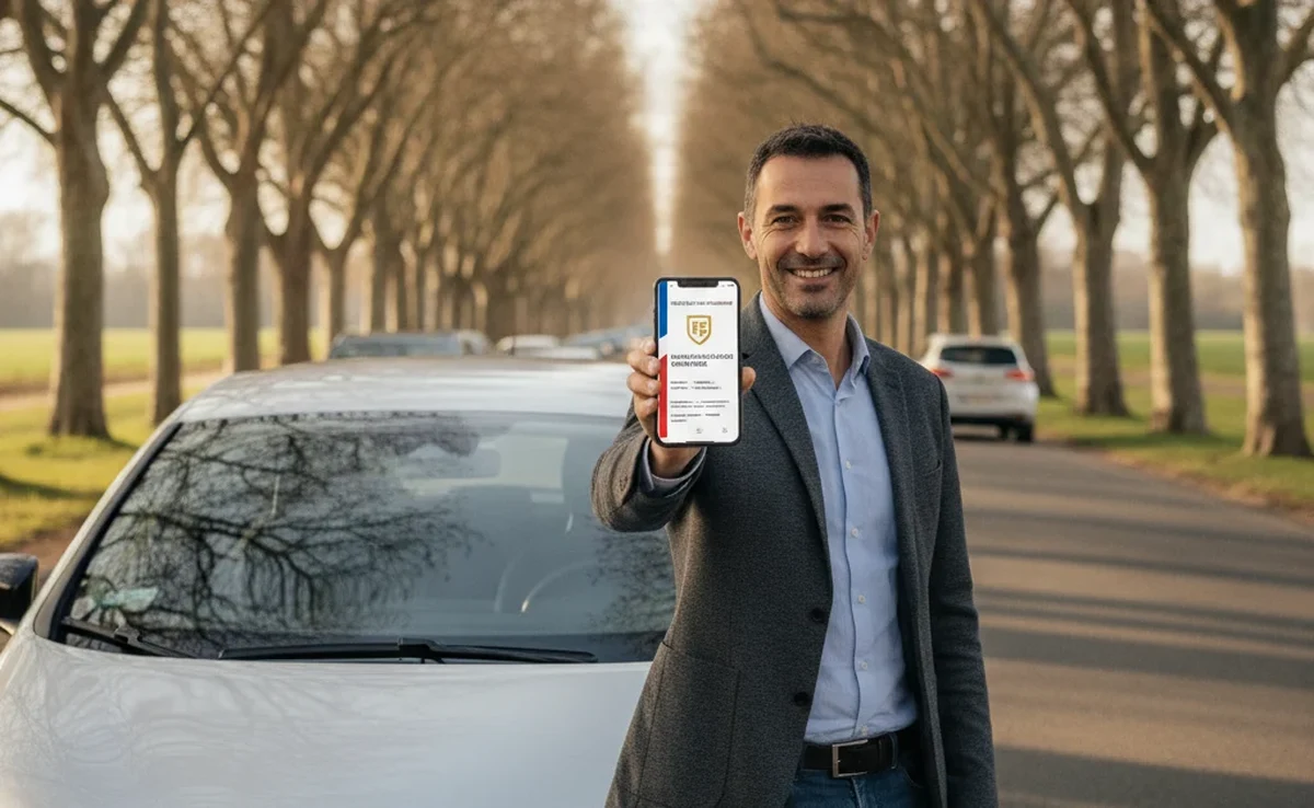 Certificat d'immatriculation numérique affiché sur smartphone via l'application France Identité en 2025